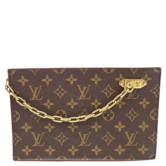 Louis Vuitton  Legacy Monogram Canvas Chain Clutch Brown - Picture 1 of 13